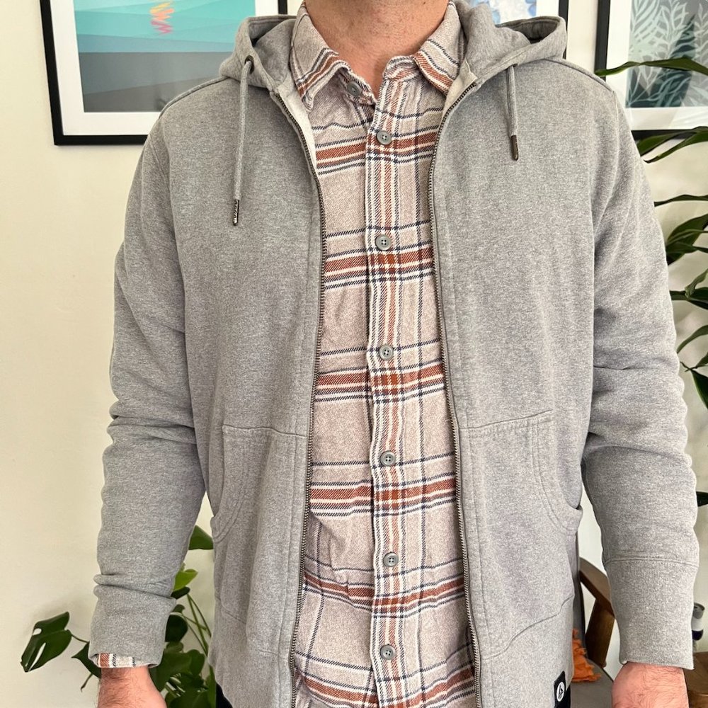 American Giant Men's Grey Classic Full Zip Hoodie (Large)